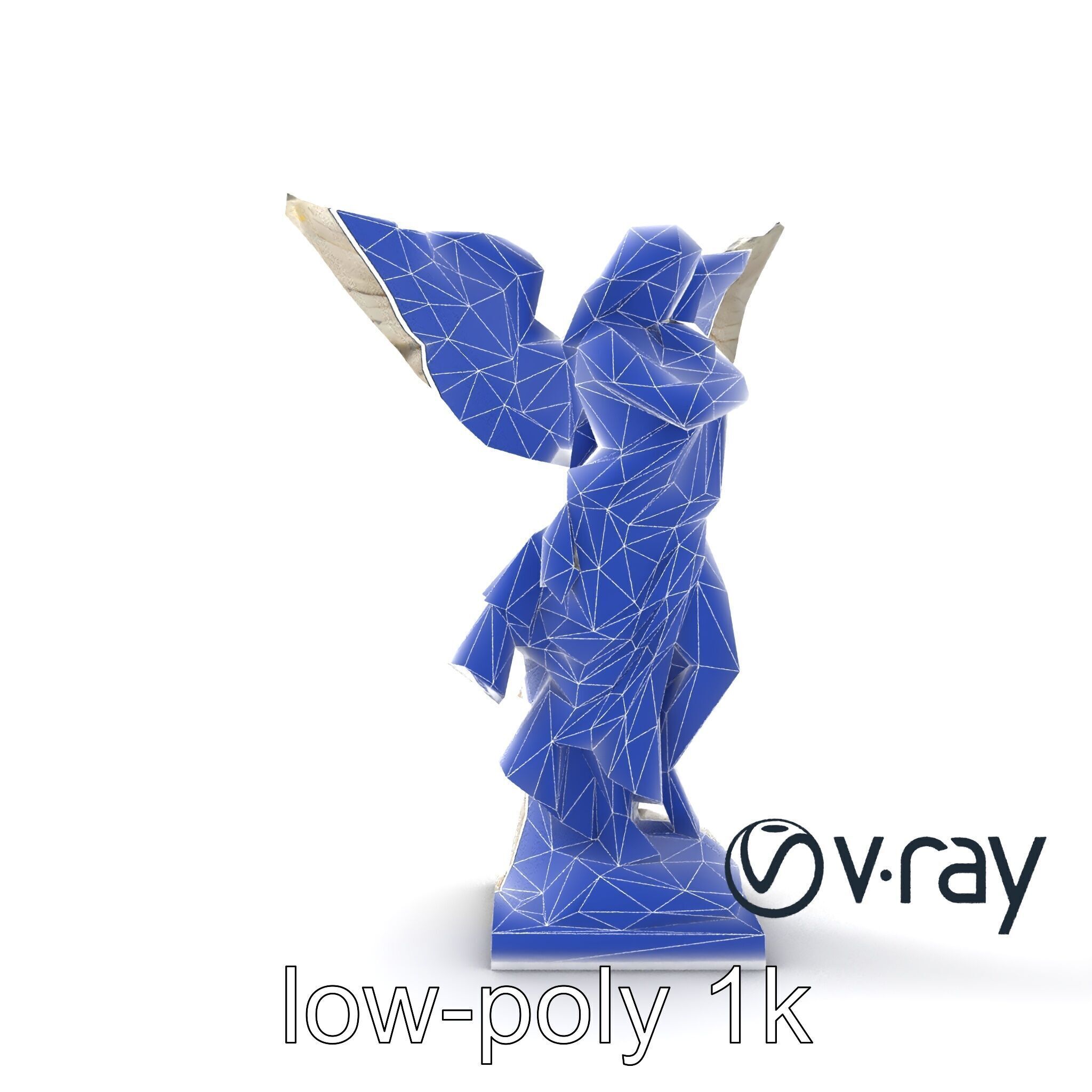 Winged Victory Statue Draped Sculpture model pack Low-poly 3D model_14