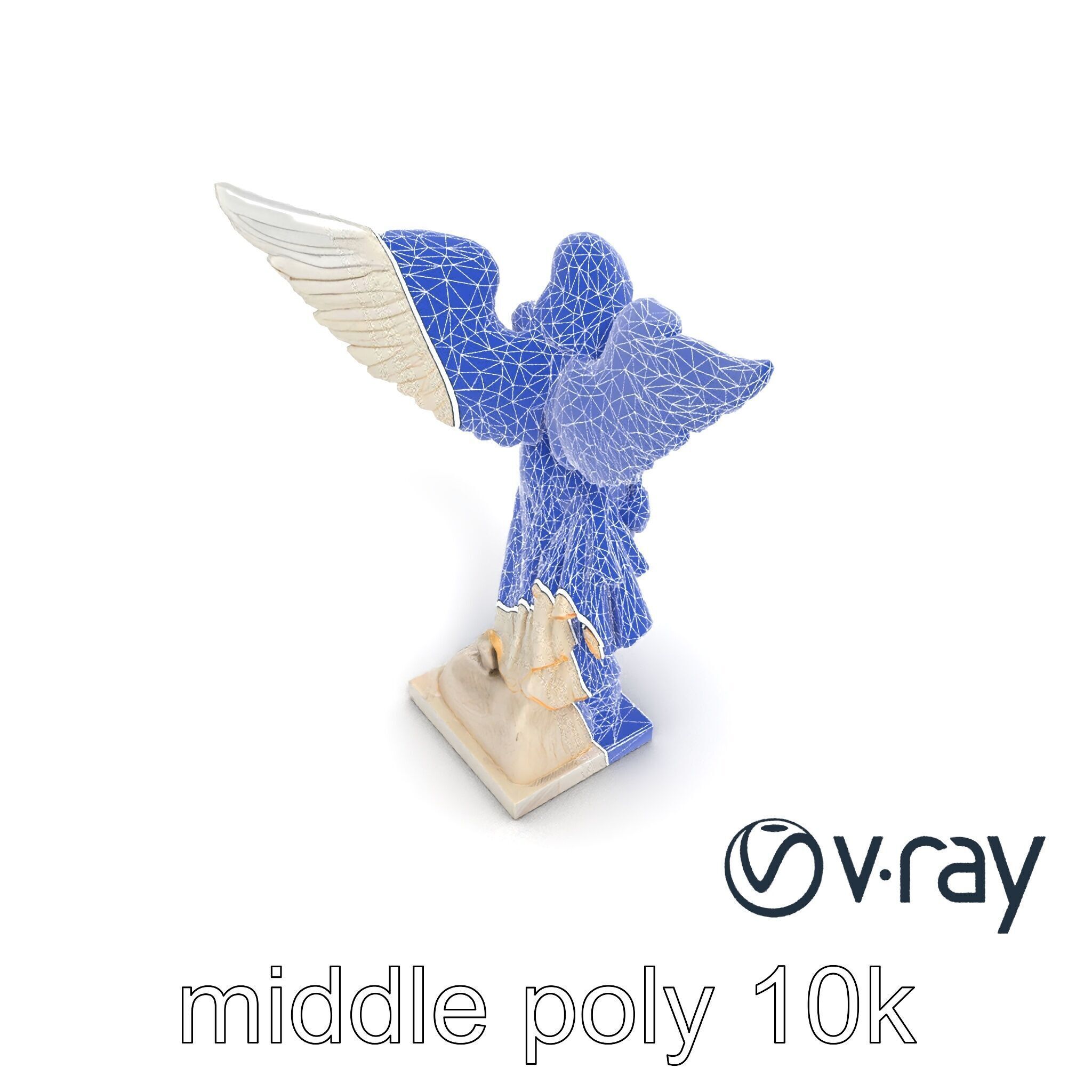Winged Victory Statue Draped Sculpture model pack Low-poly 3D model_15