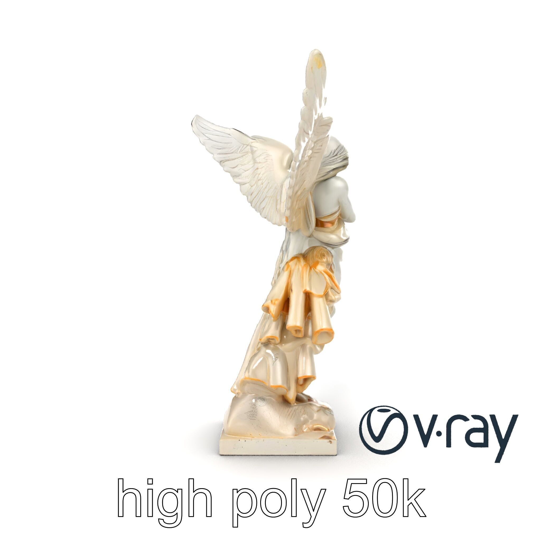 Winged Victory Statue Draped Sculpture model pack Low-poly 3D model_21