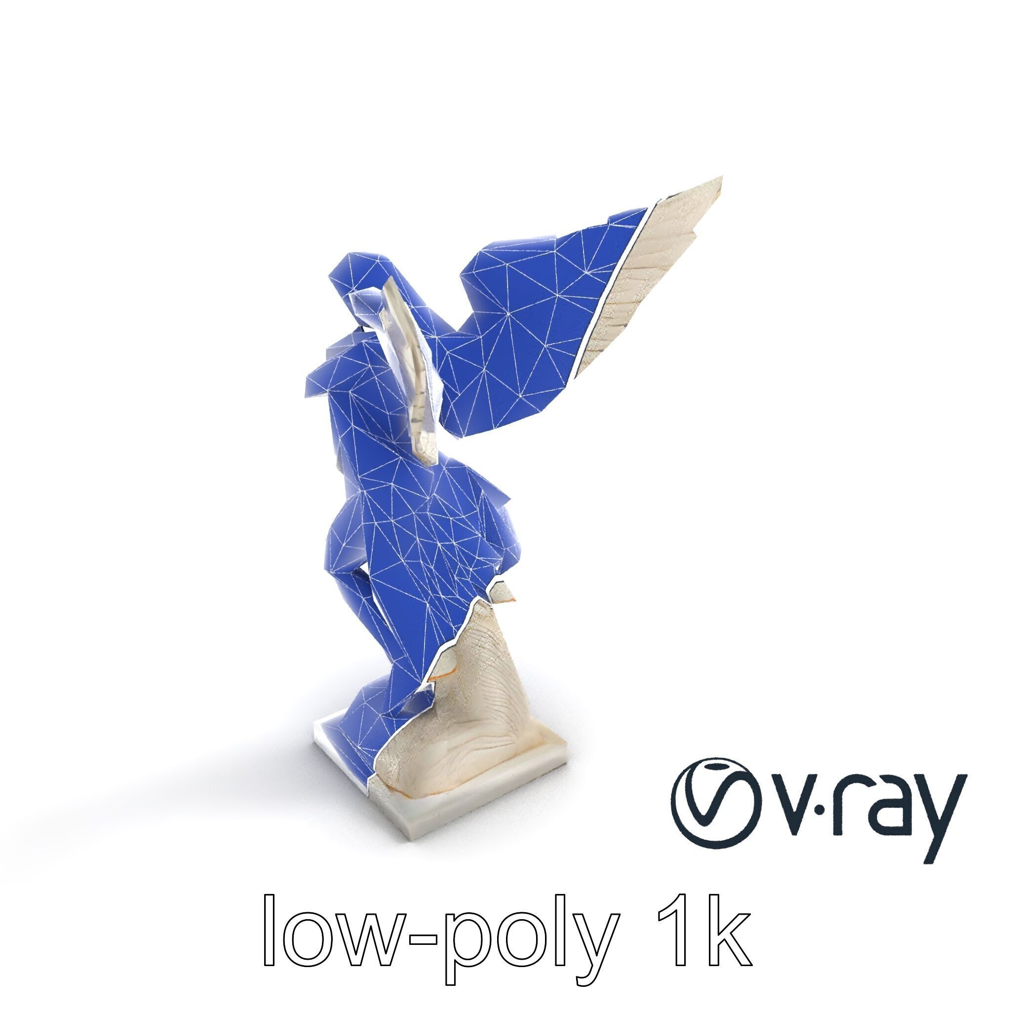 Winged Victory Statue Draped Sculpture model pack Low-poly 3D model_10