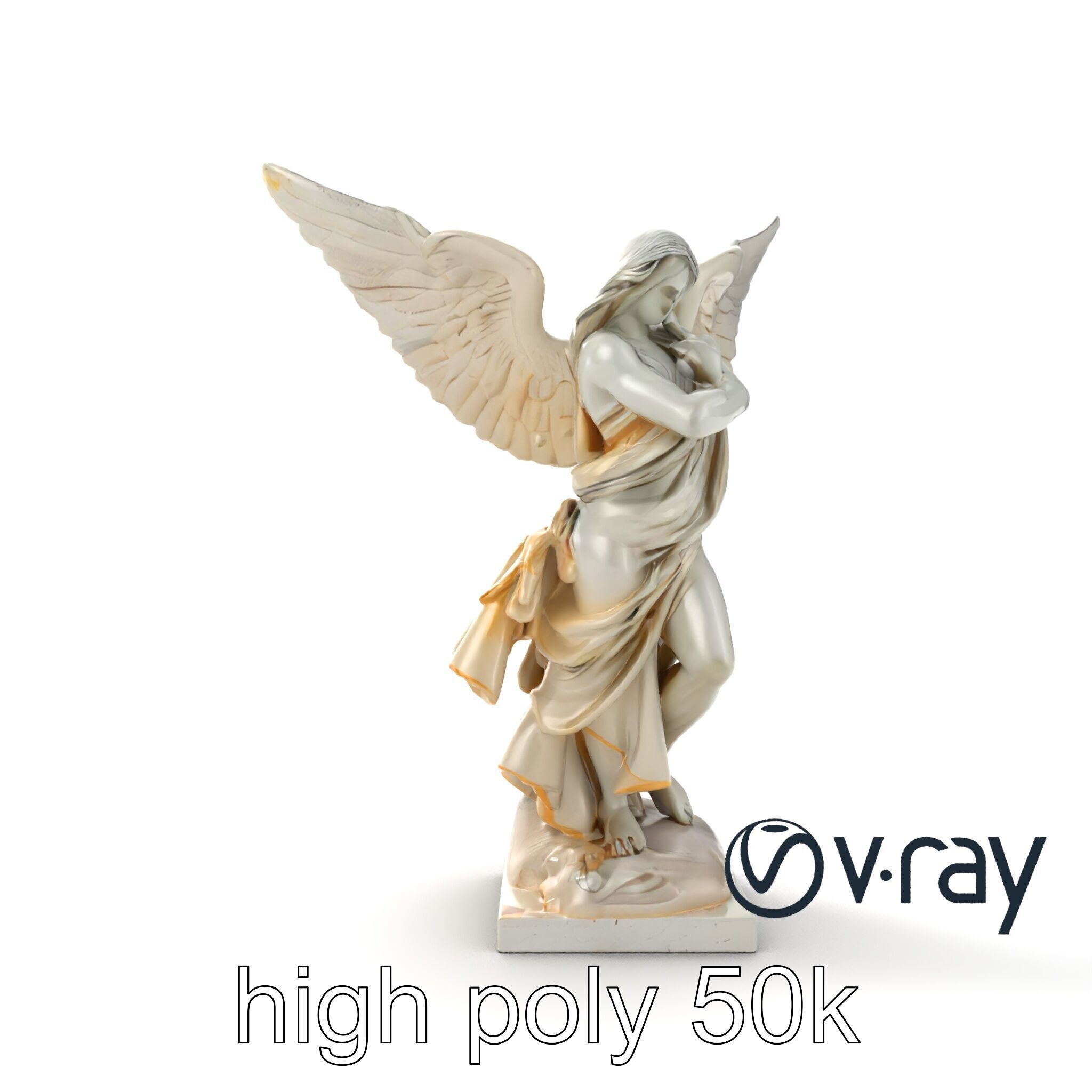 Winged Victory Statue Draped Sculpture model pack Low-poly 3D model_12