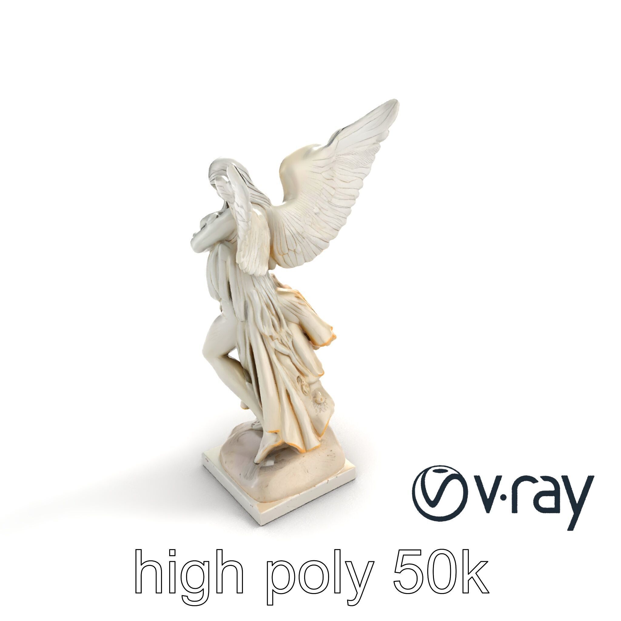 Winged Victory Statue Draped Sculpture model pack Low-poly 3D model_9