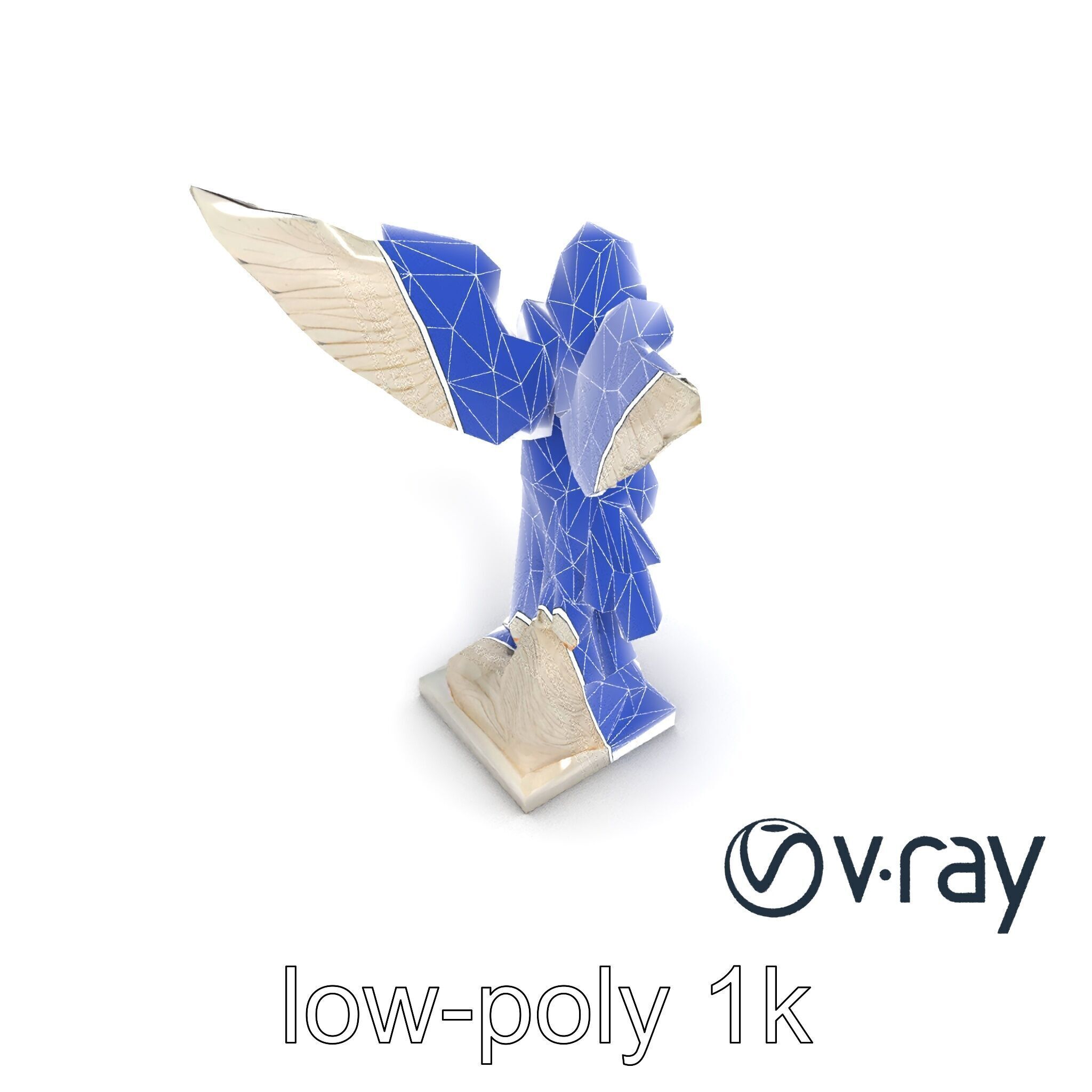 Winged Victory Statue Draped Sculpture model pack Low-poly 3D model_23