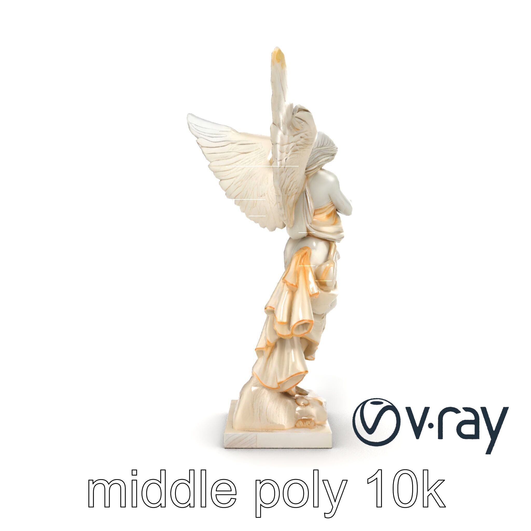 Winged Victory Statue Draped Sculpture model pack Low-poly 3D model_22