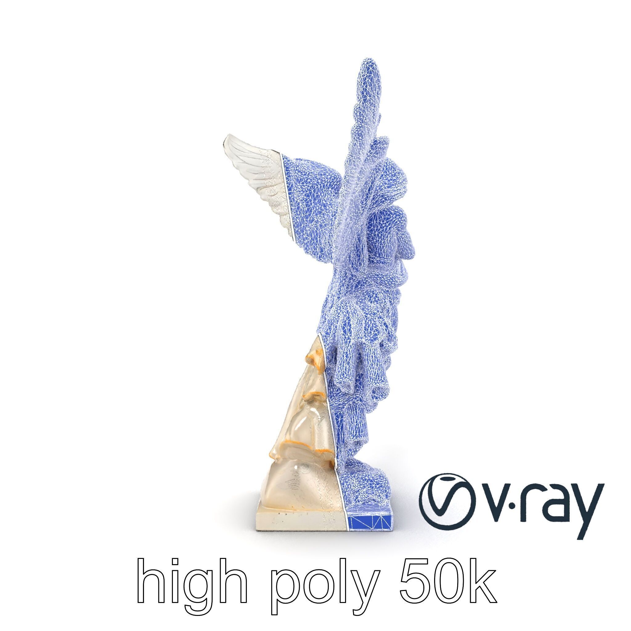 Winged Victory Statue Draped Sculpture model pack Low-poly 3D model_24