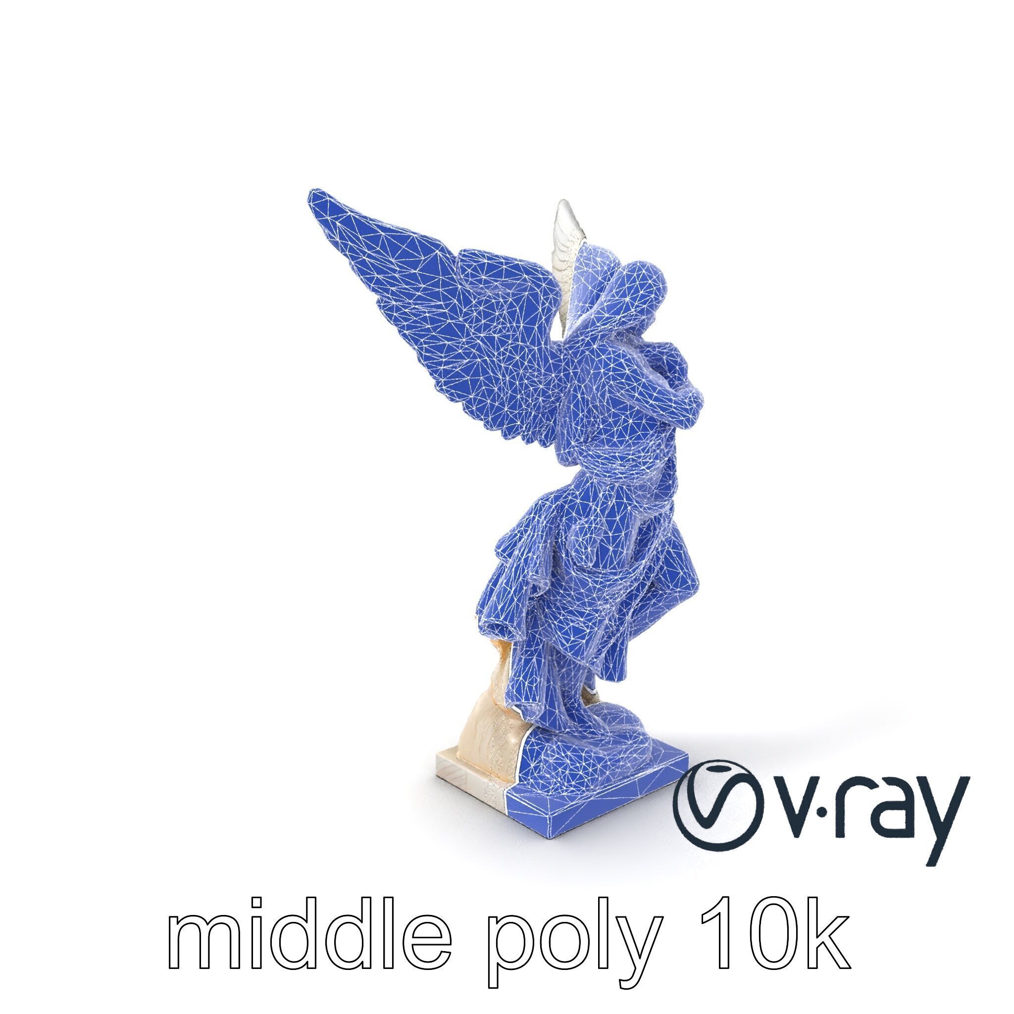 Winged Victory Statue Draped Sculpture model pack Low-poly 3D model_5
