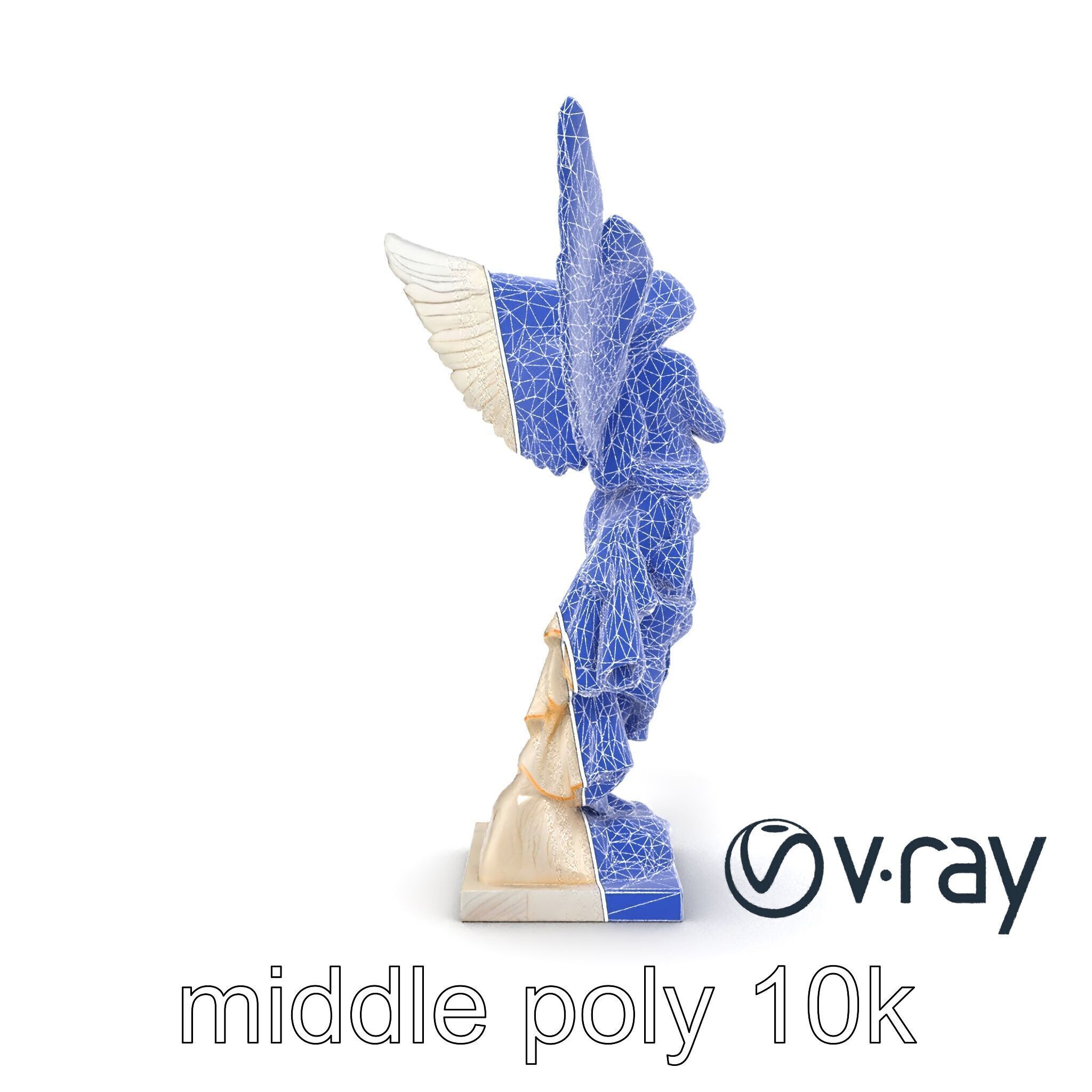 Winged Victory Statue Draped Sculpture model pack Low-poly 3D model_29