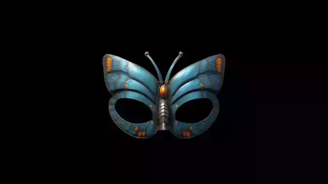 Festive Carnival Butterfly Wing Mask  3d High Render