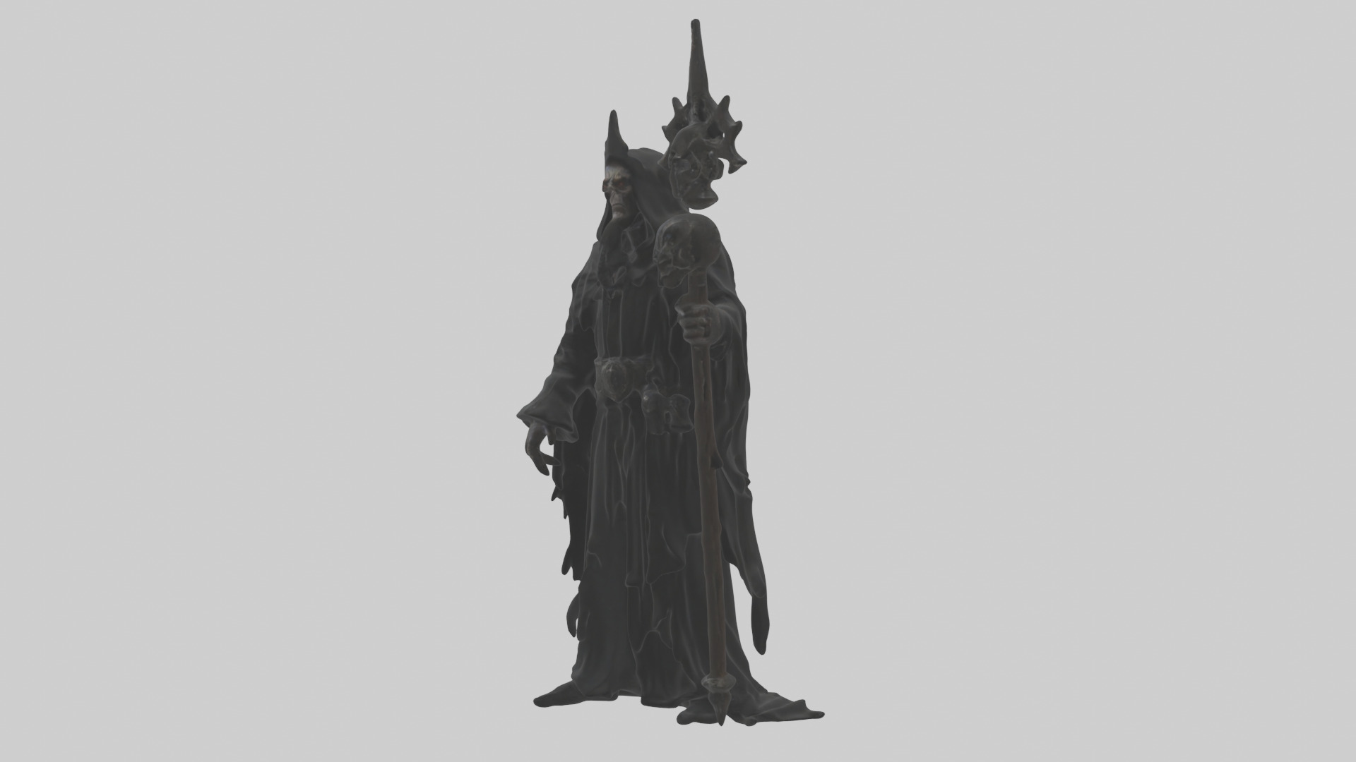 Dark priest model Low-poly 3D model_8