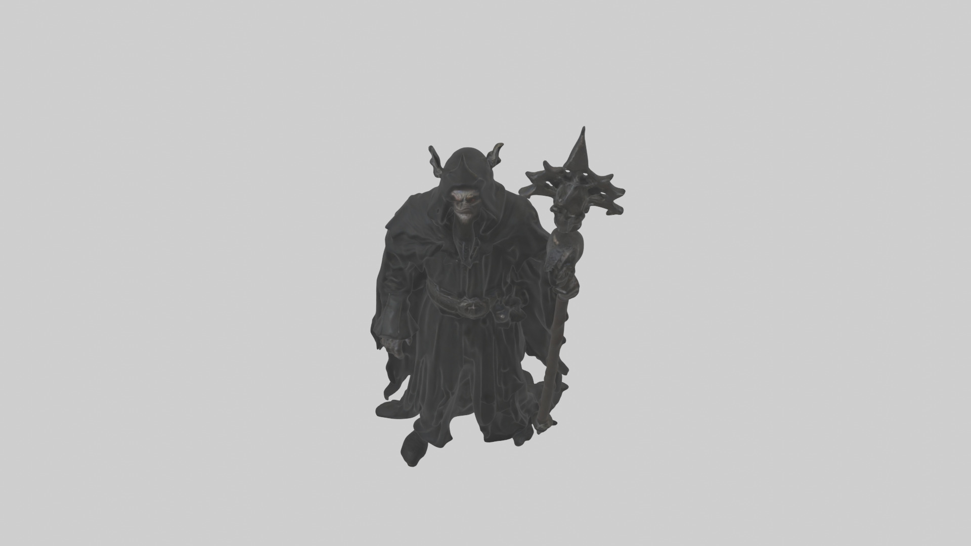 Dark priest model Low-poly 3D model_26