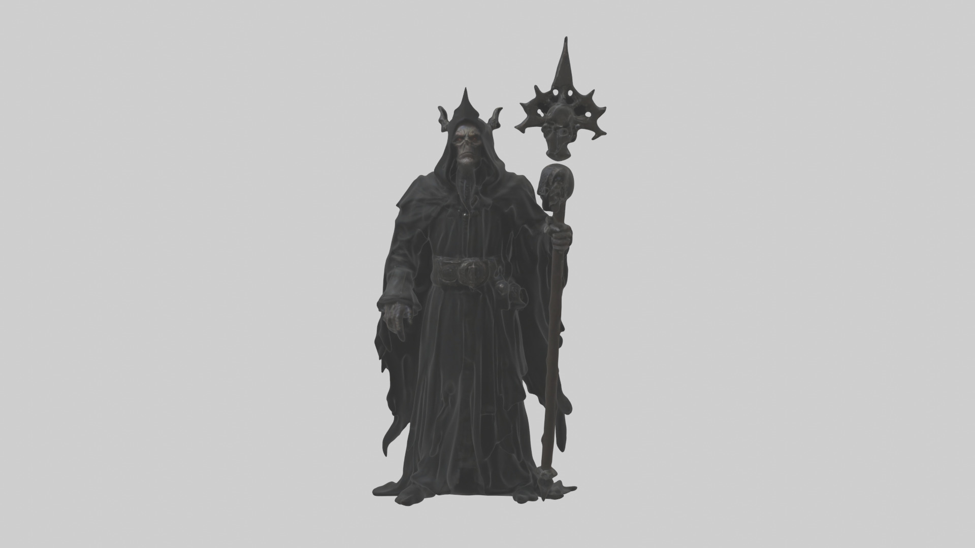 Dark priest model Low-poly 3D model_14