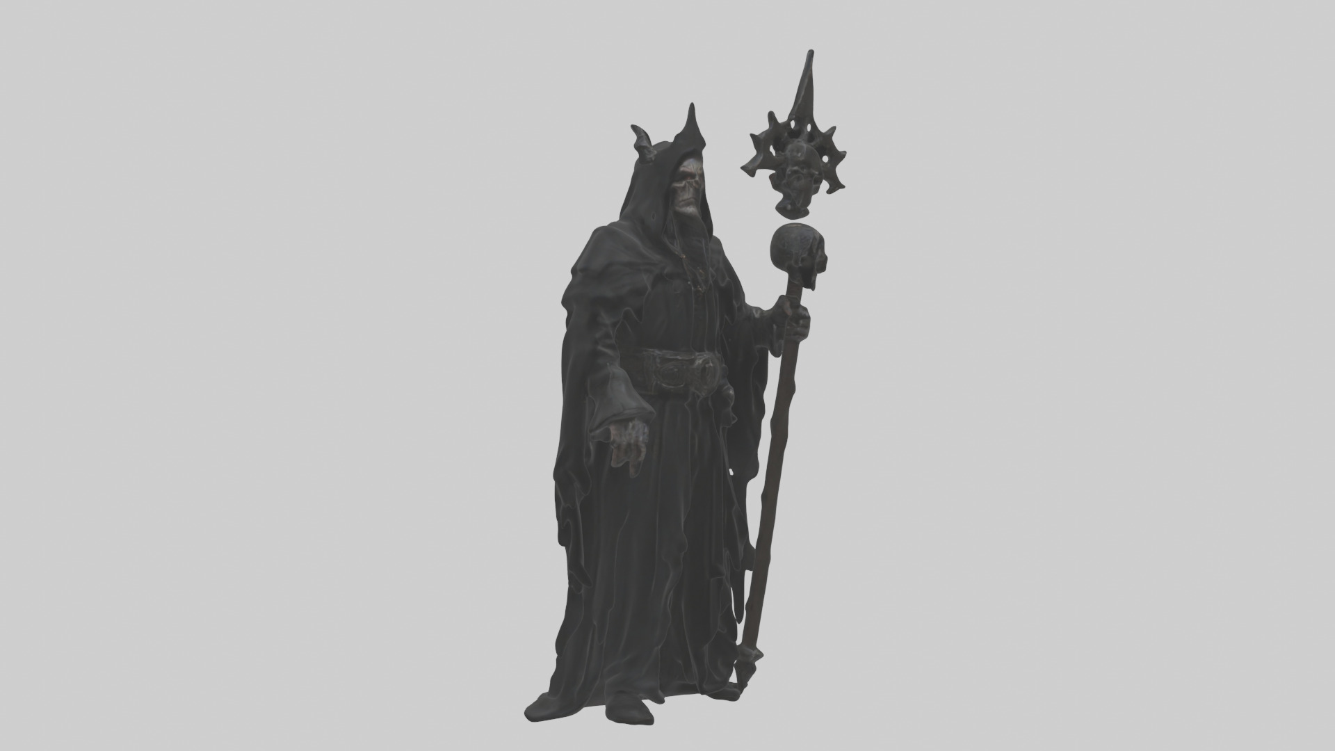 Dark priest model Low-poly 3D model_7