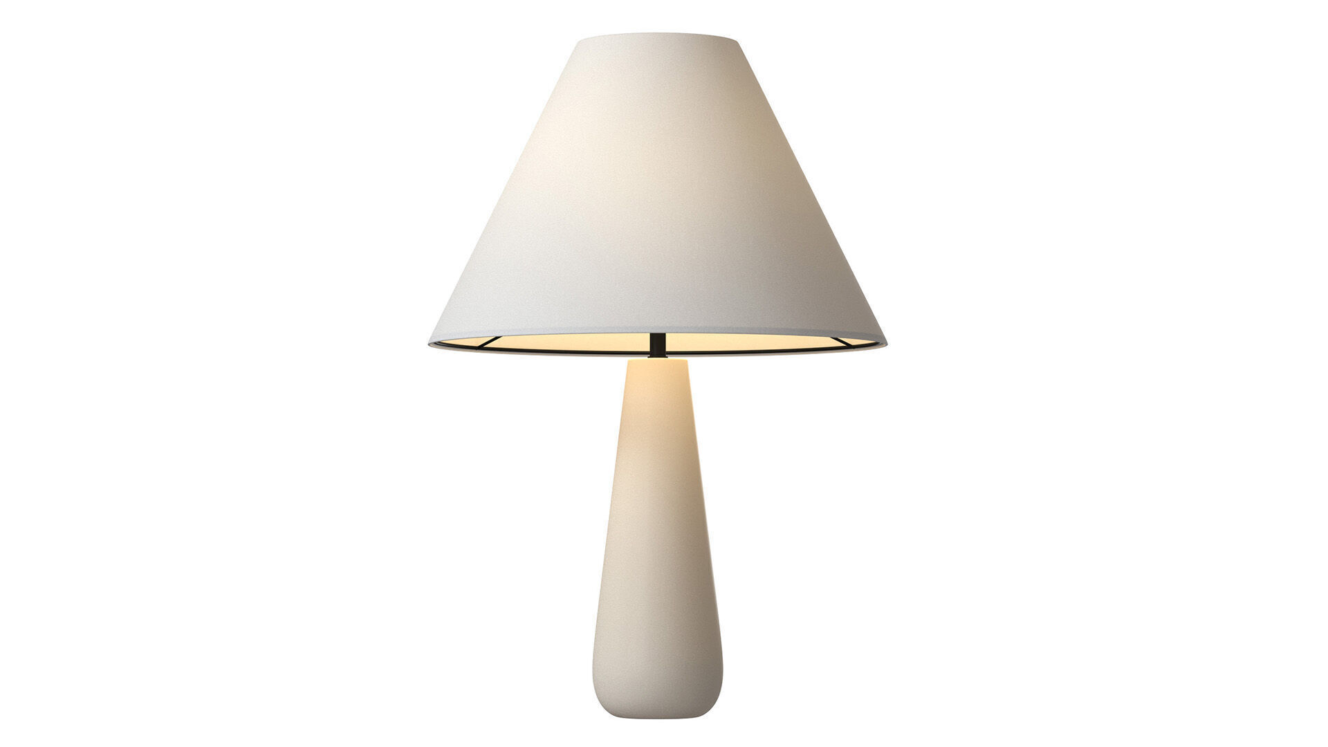 Polar White Cement Table Lamp 3D model_6