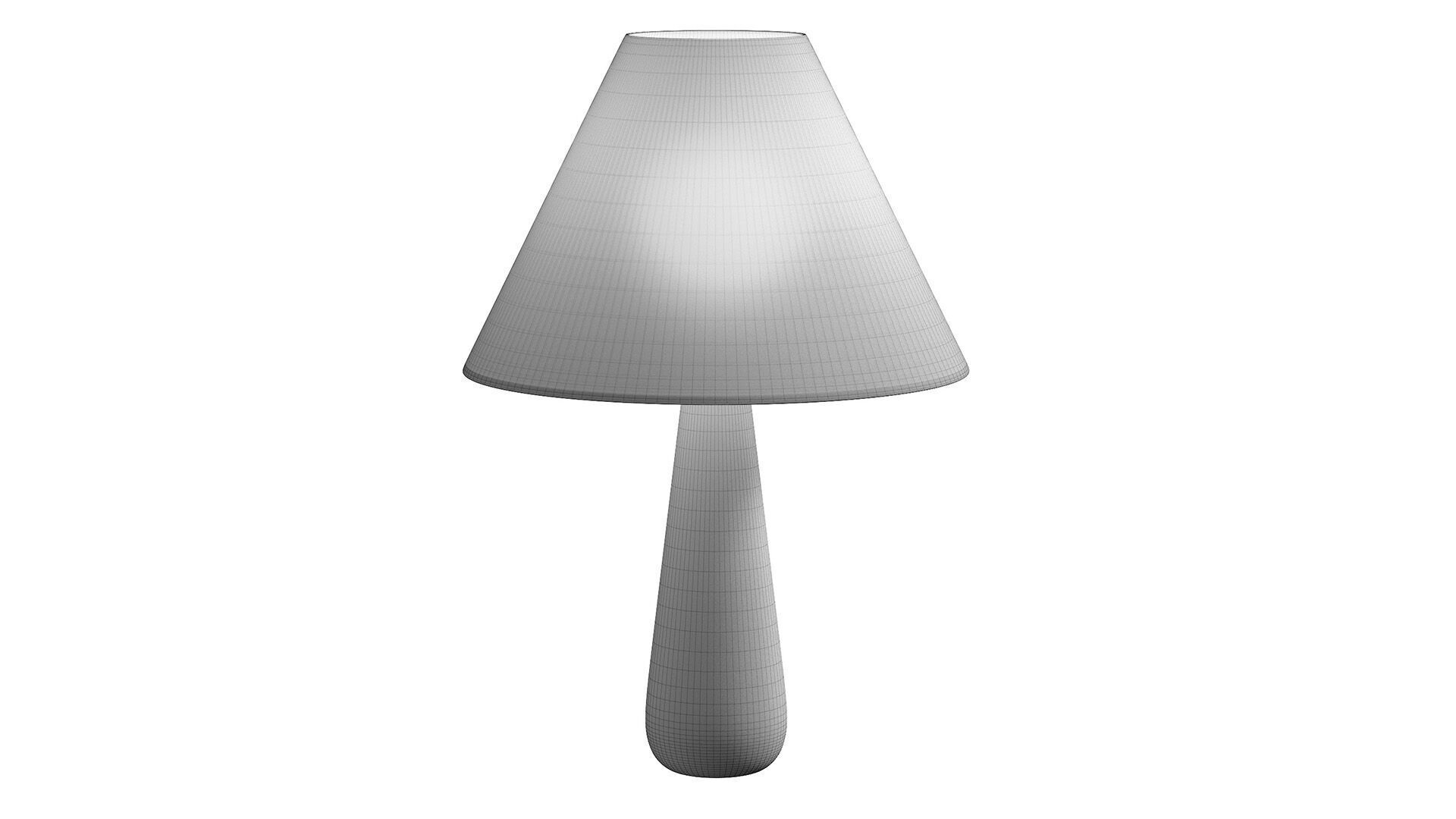 Polar White Cement Table Lamp 3D model_8