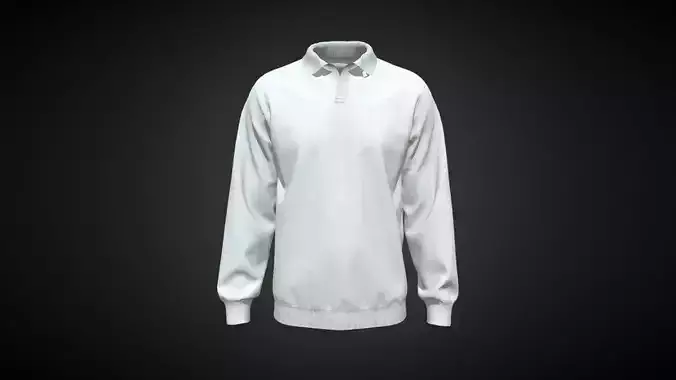 Men Long Sleeve Polo Without Button In Low Poly