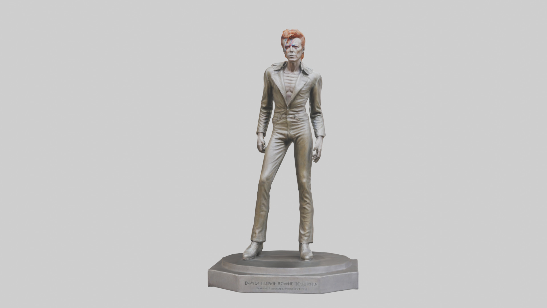 David Bowie statue model Low-poly 3D model_13