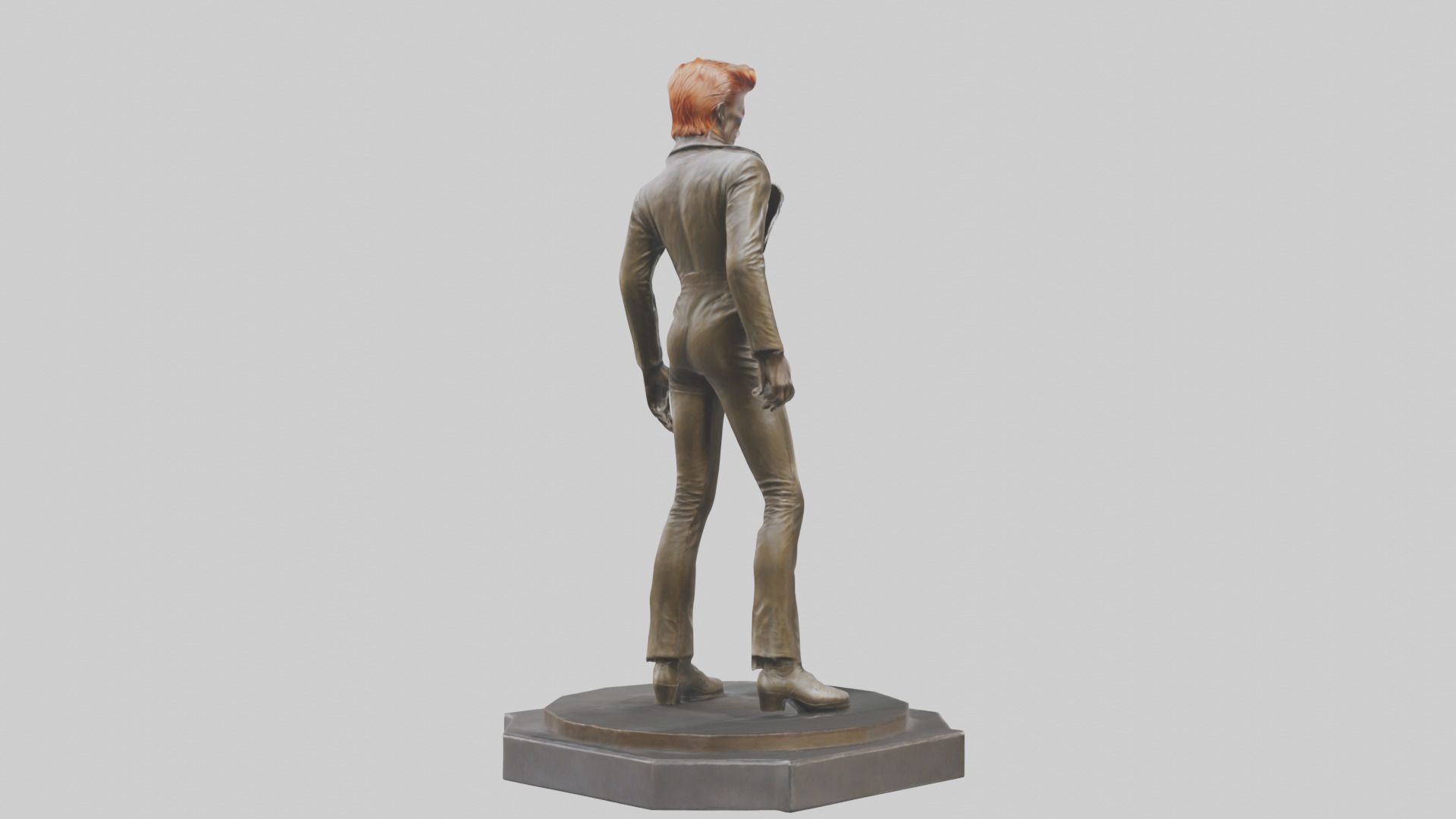 David Bowie statue model Low-poly 3D model_4