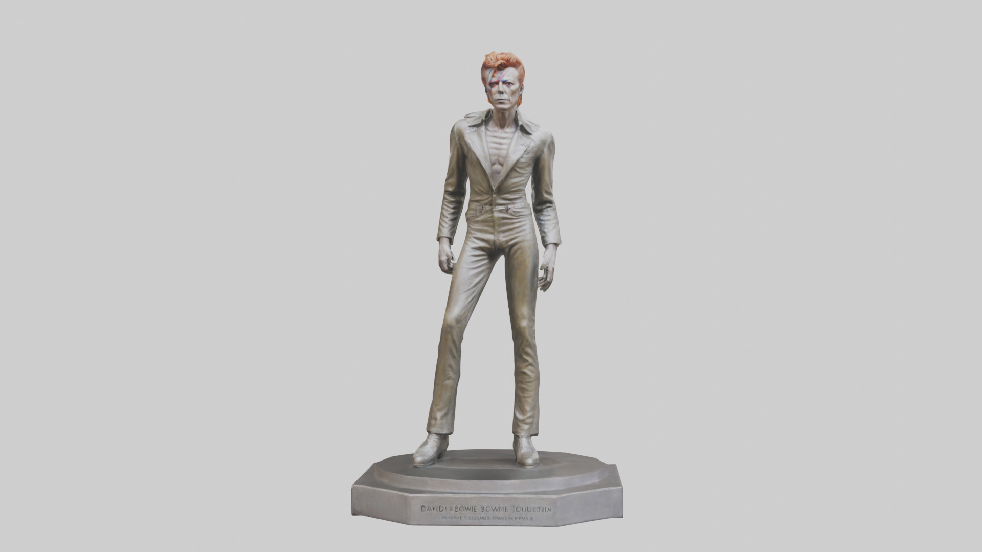 David Bowie statue model Low-poly 3D model_14