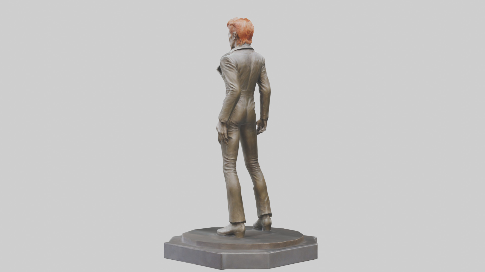 David Bowie statue model Low-poly 3D model_3