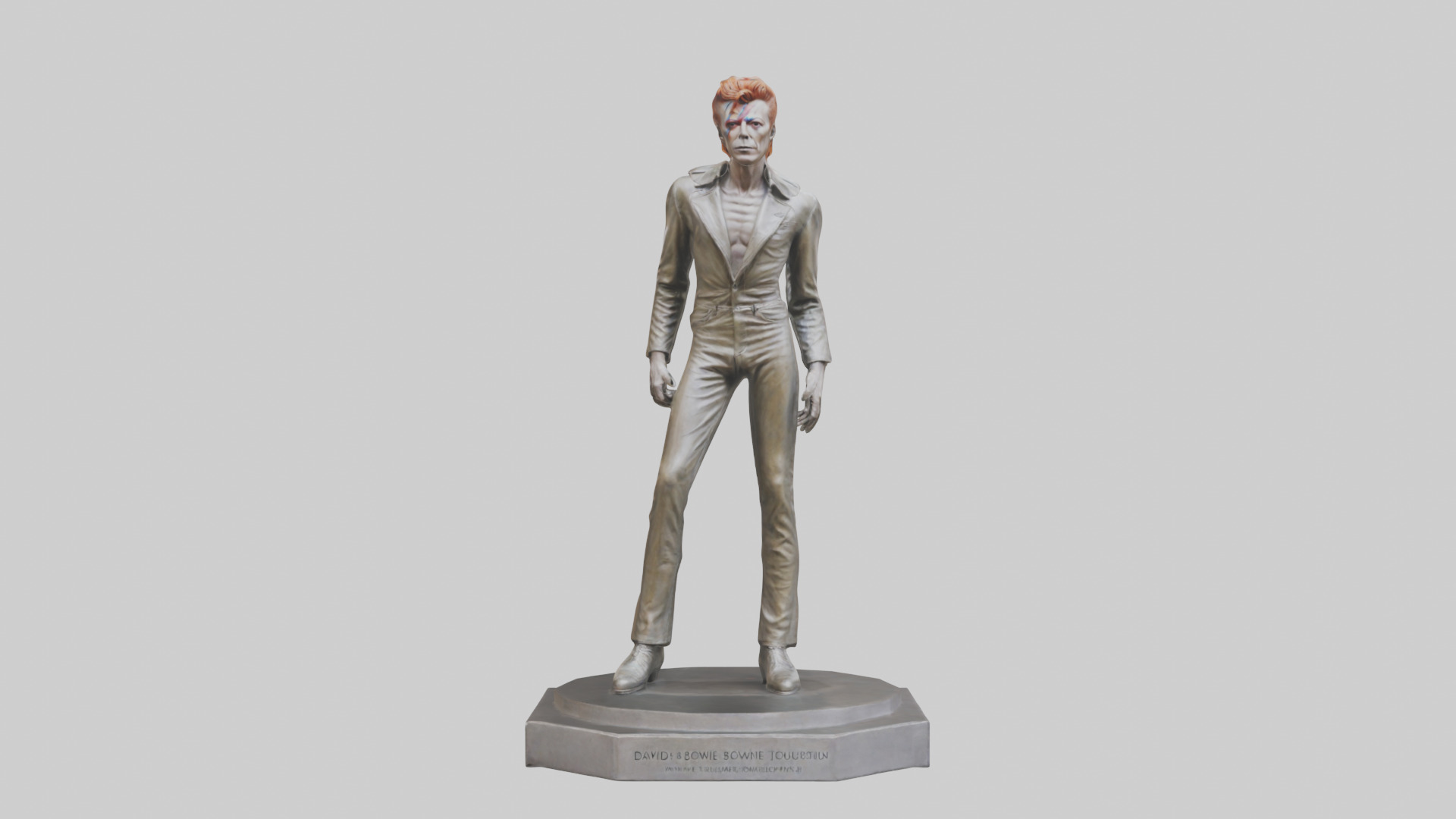 David Bowie statue model Low-poly 3D model_1