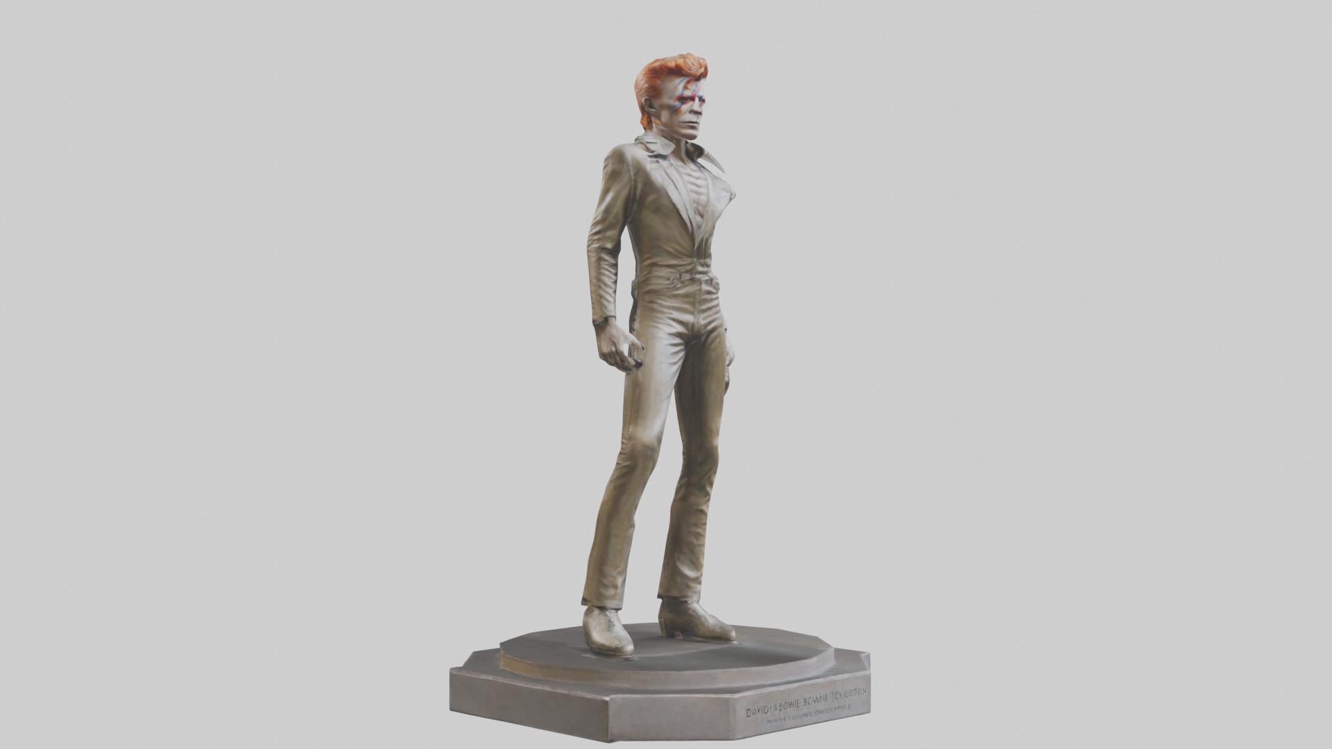 David Bowie statue model Low-poly 3D model_9