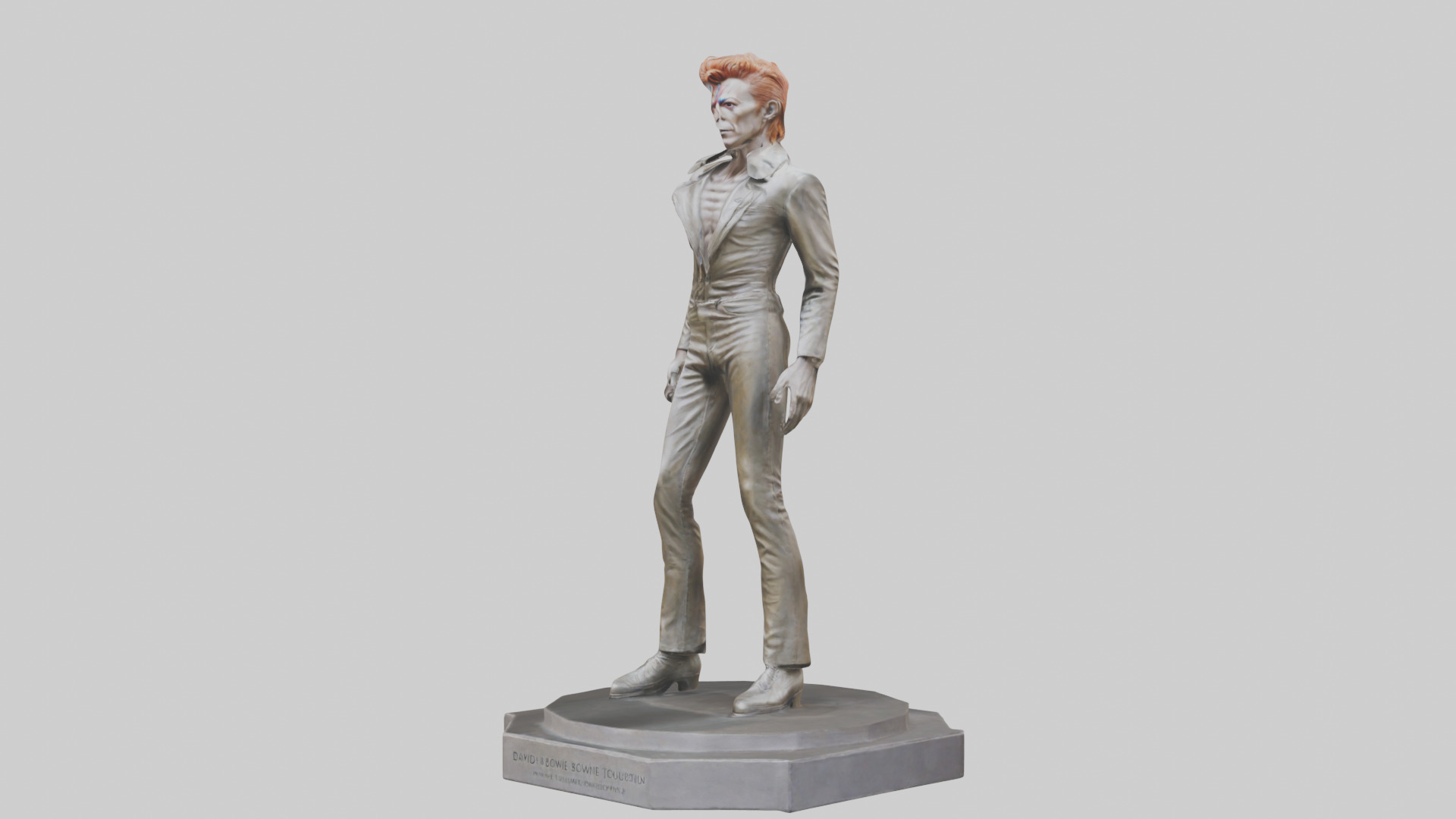 David Bowie statue model Low-poly 3D model_10