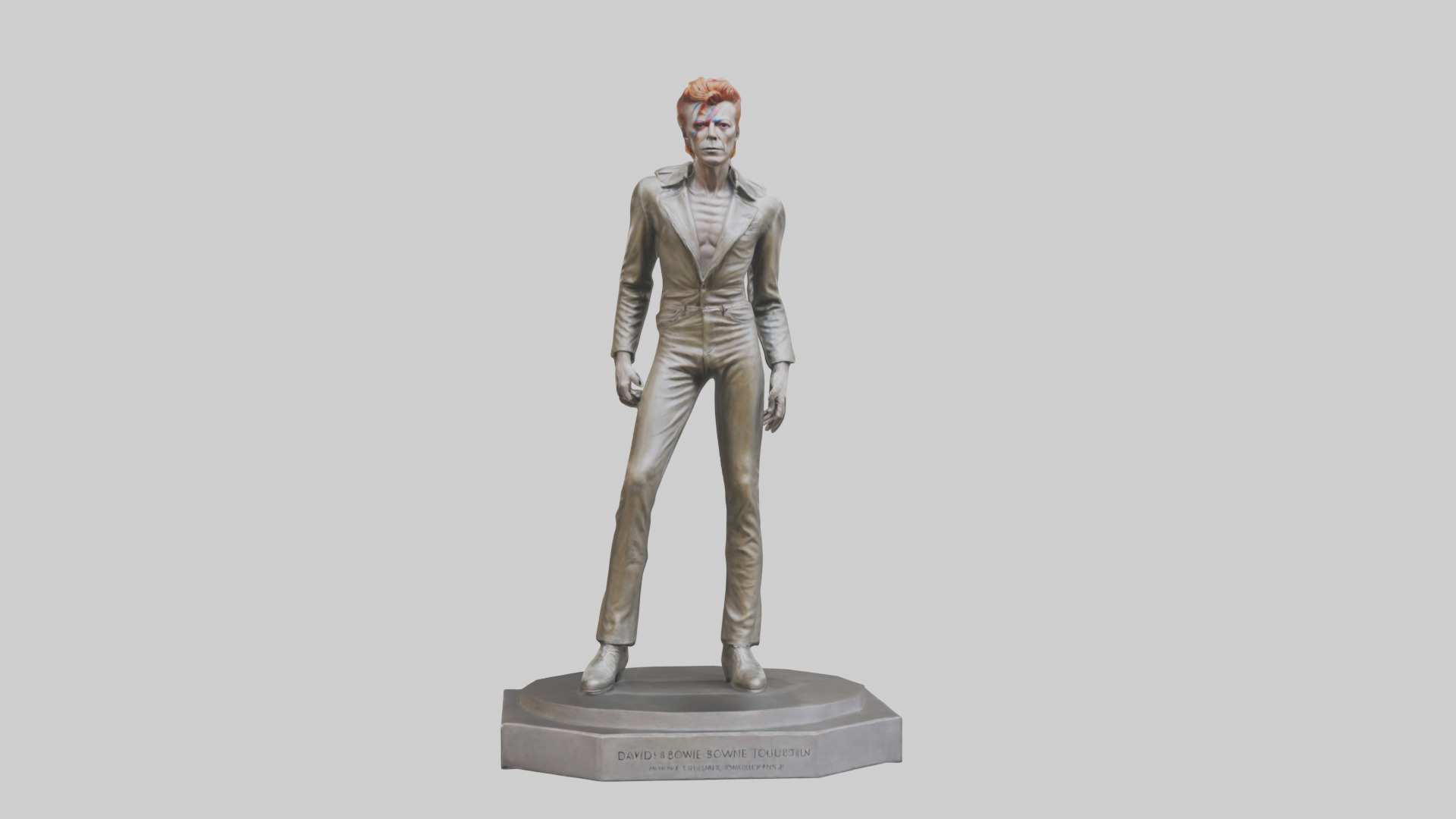 David Bowie statue model Low-poly 3D model_17