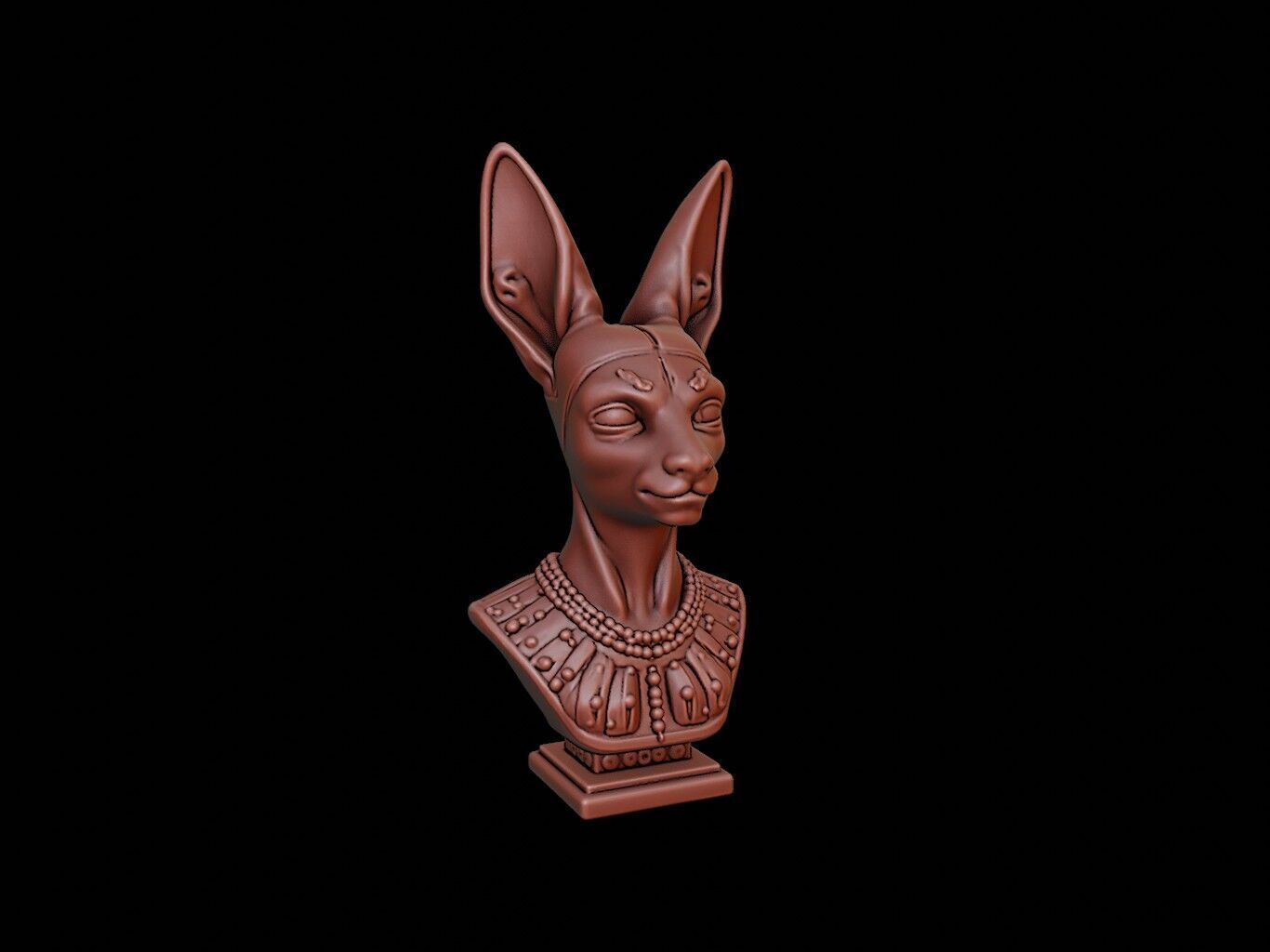 Bastet Bust 3D print model_1