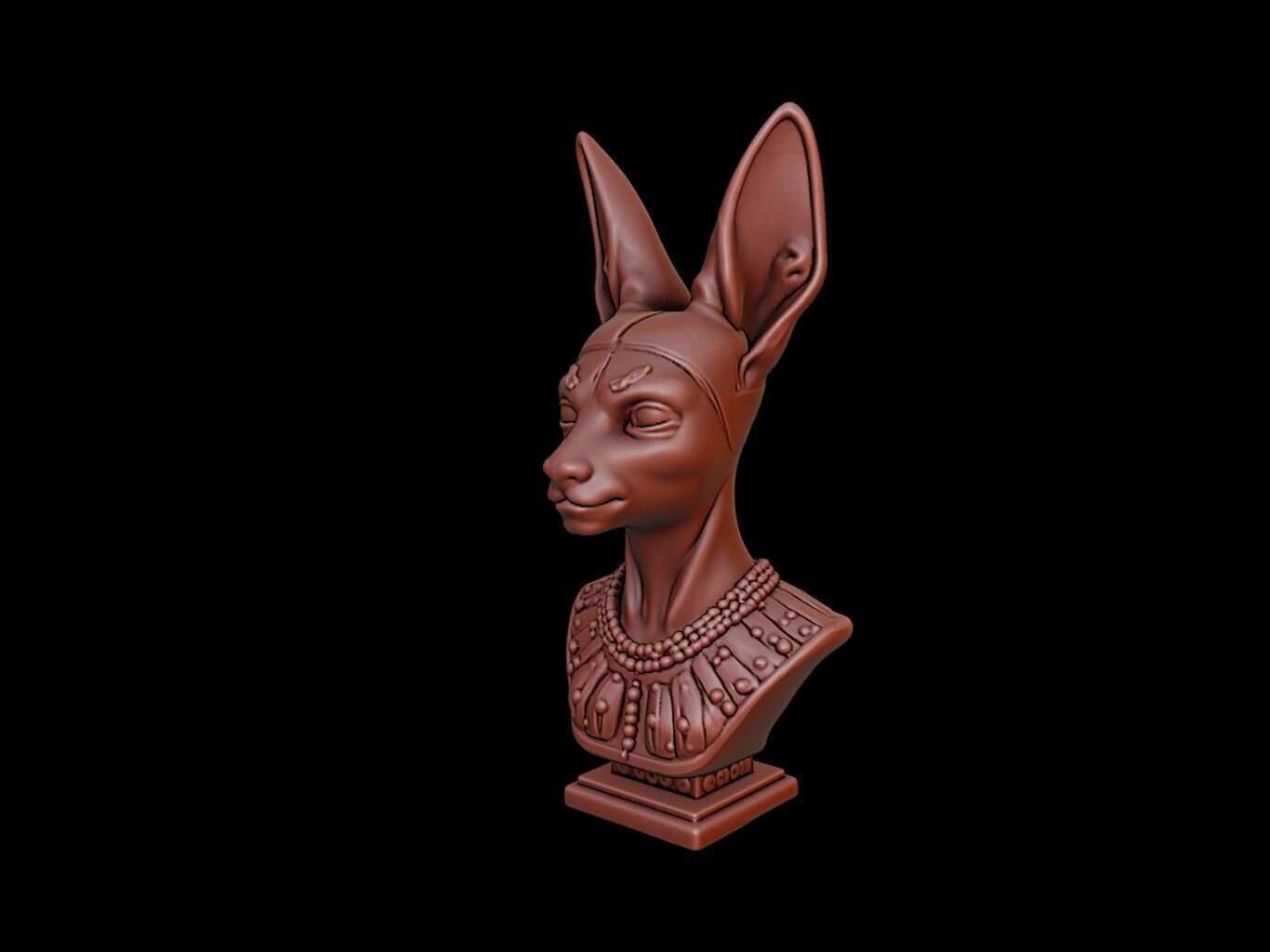 Bastet Bust 3D print model_2