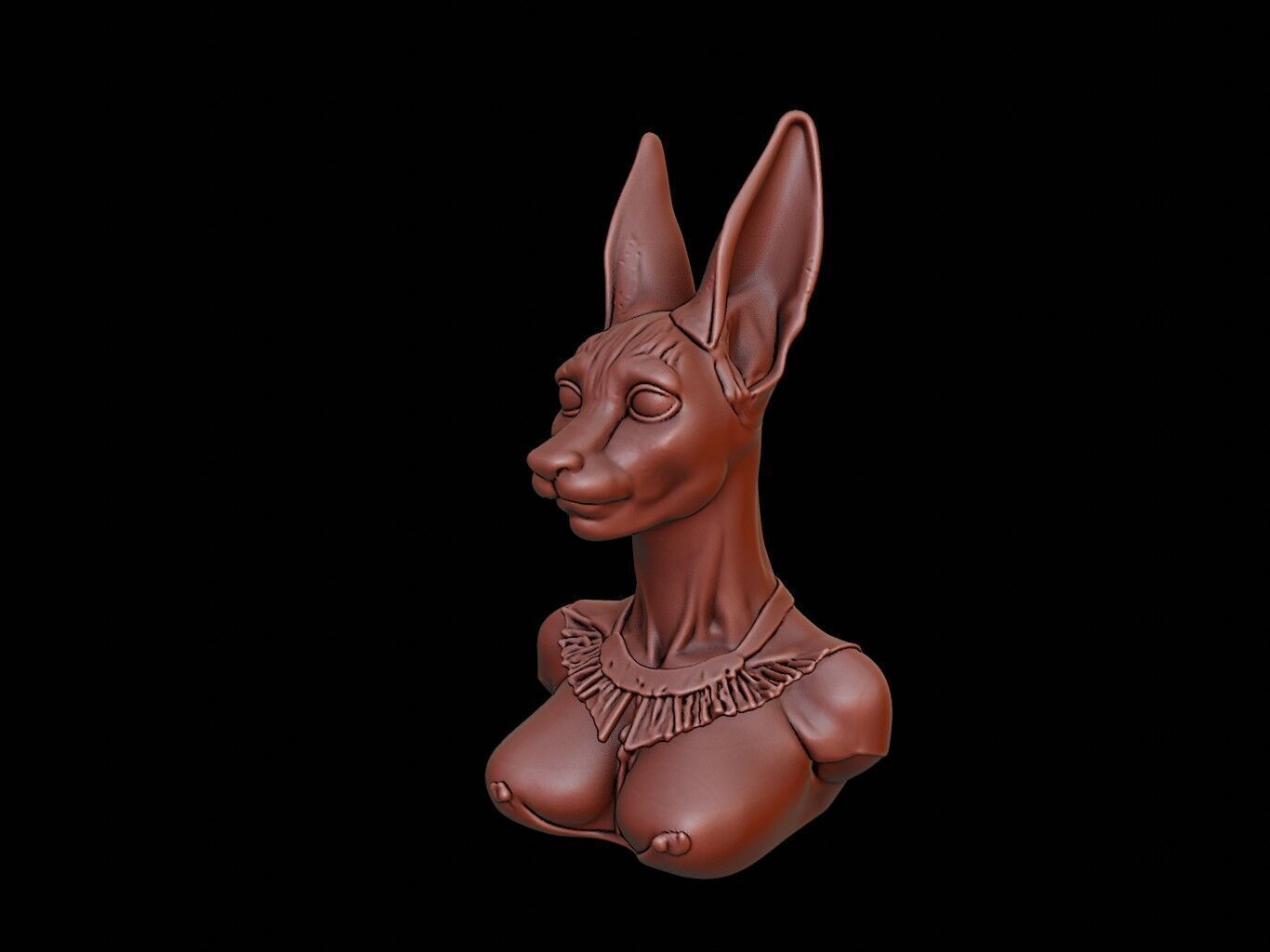 Bastet Bust 3D print model_2