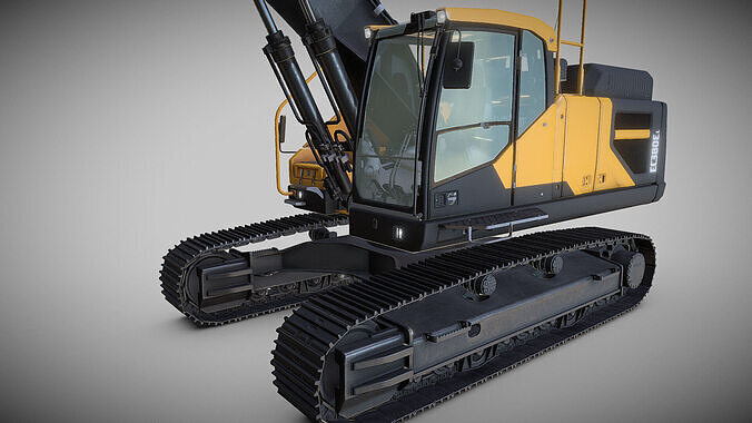 Excavator EC380EL Low-poly 3D model 5