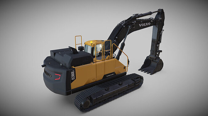 Excavator EC380EL Low-poly 3D model 4