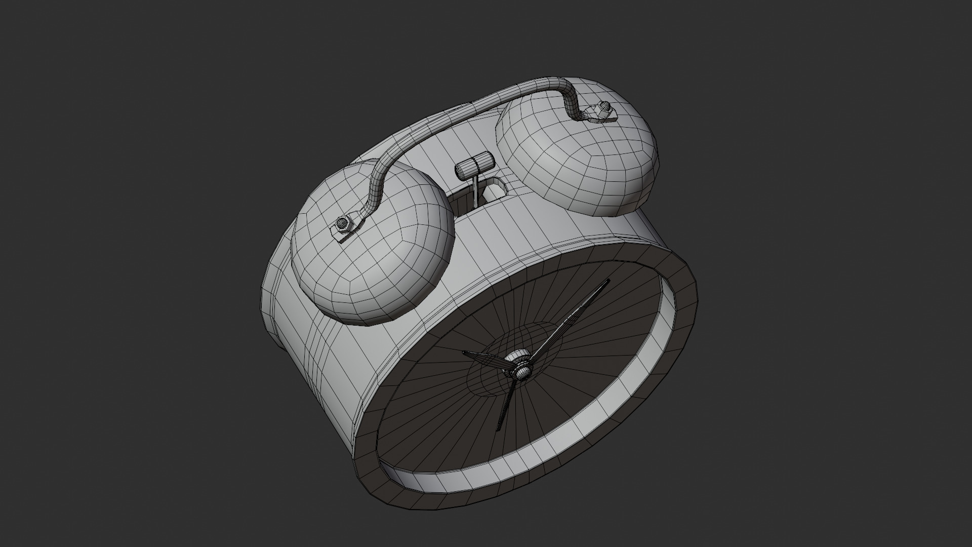 Retro alarm clock Green Low-poly 3D model_11