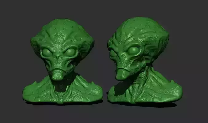 Alien Bust 1 - Highly Detailed STL File for 3D Printing 3D print model