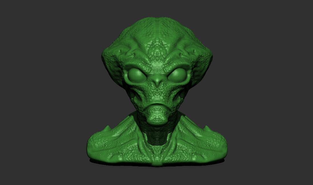 Alien Bust 1 - Highly Detailed STL File for 3D Printing 3D print model_1