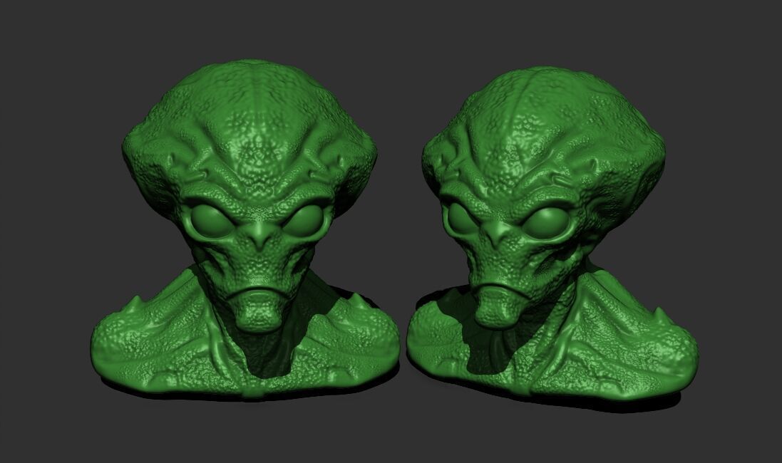 Alien Bust 1 - Highly Detailed STL File for 3D Printing 3D print model_14