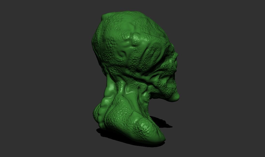 Alien Bust 1 - Highly Detailed STL File for 3D Printing 3D print model_4