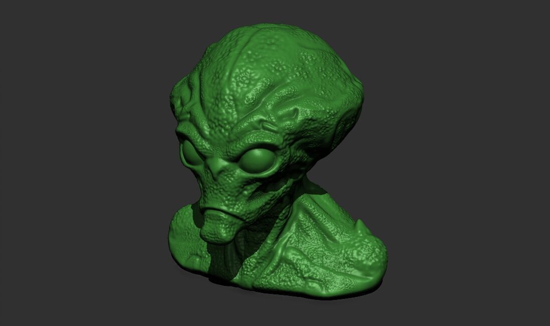Alien Bust 1 - Highly Detailed STL File for 3D Printing 3D print model_9