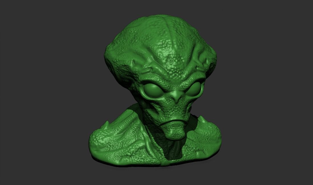 Alien Bust 1 - Highly Detailed STL File for 3D Printing 3D print model_10