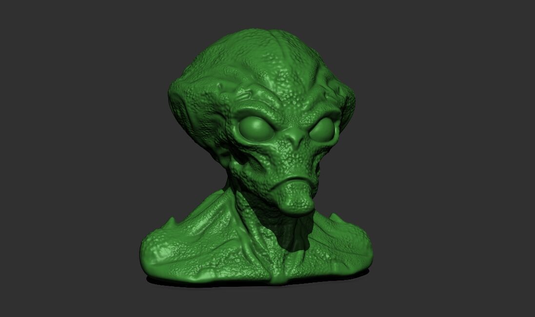 Alien Bust 1 - Highly Detailed STL File for 3D Printing 3D print model_2