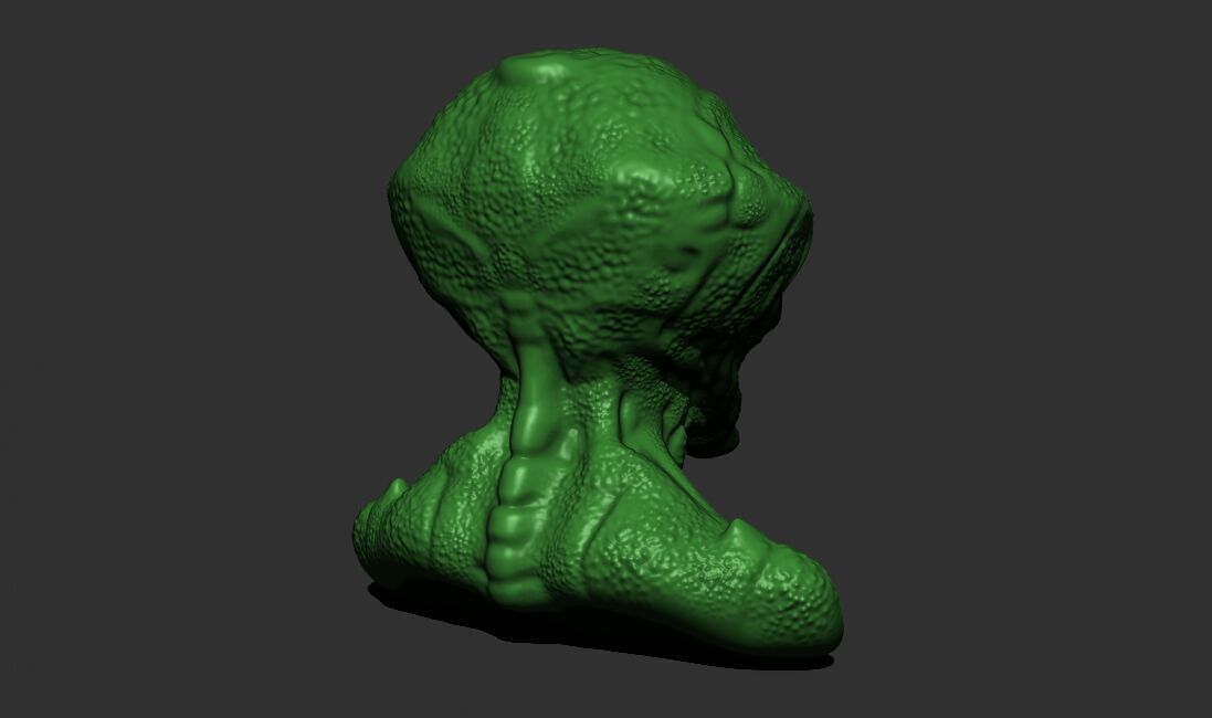 Alien Bust 1 - Highly Detailed STL File for 3D Printing 3D print model_5
