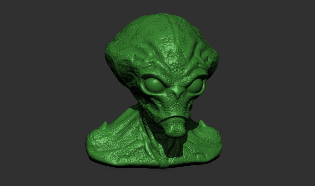 Alien Bust 1 - Highly Detailed STL File for 3D Printing 3D print model_12