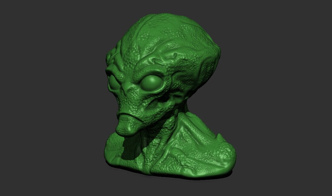 Alien Bust 1 - Highly Detailed STL File for 3D Printing 3D print model_8