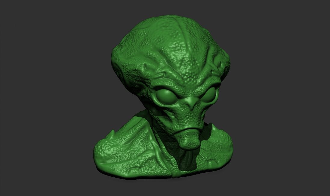 Alien Bust 1 - Highly Detailed STL File for 3D Printing 3D print model_13
