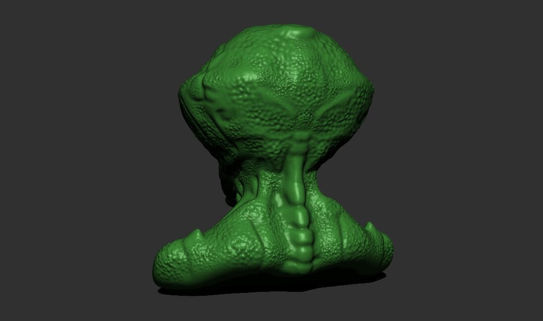 Alien Bust 1 - Highly Detailed STL File for 3D Printing 3D print model_7