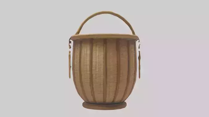 Decorative basket model Low-poly 3D model
