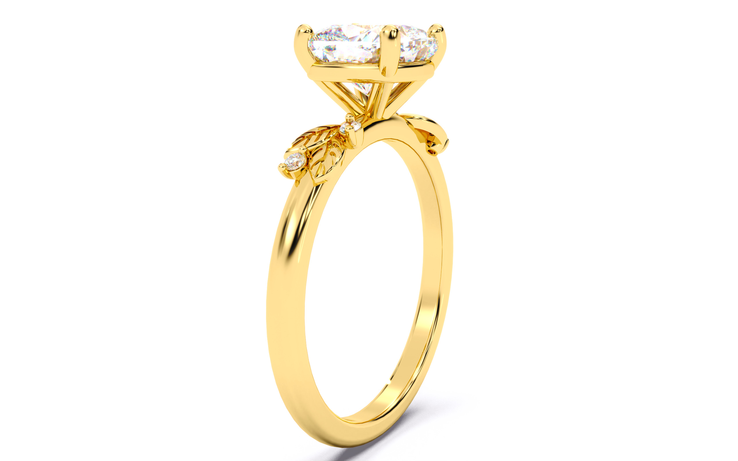 Cushion Diamond Solitaire Ring 3D print model 3D print model_17