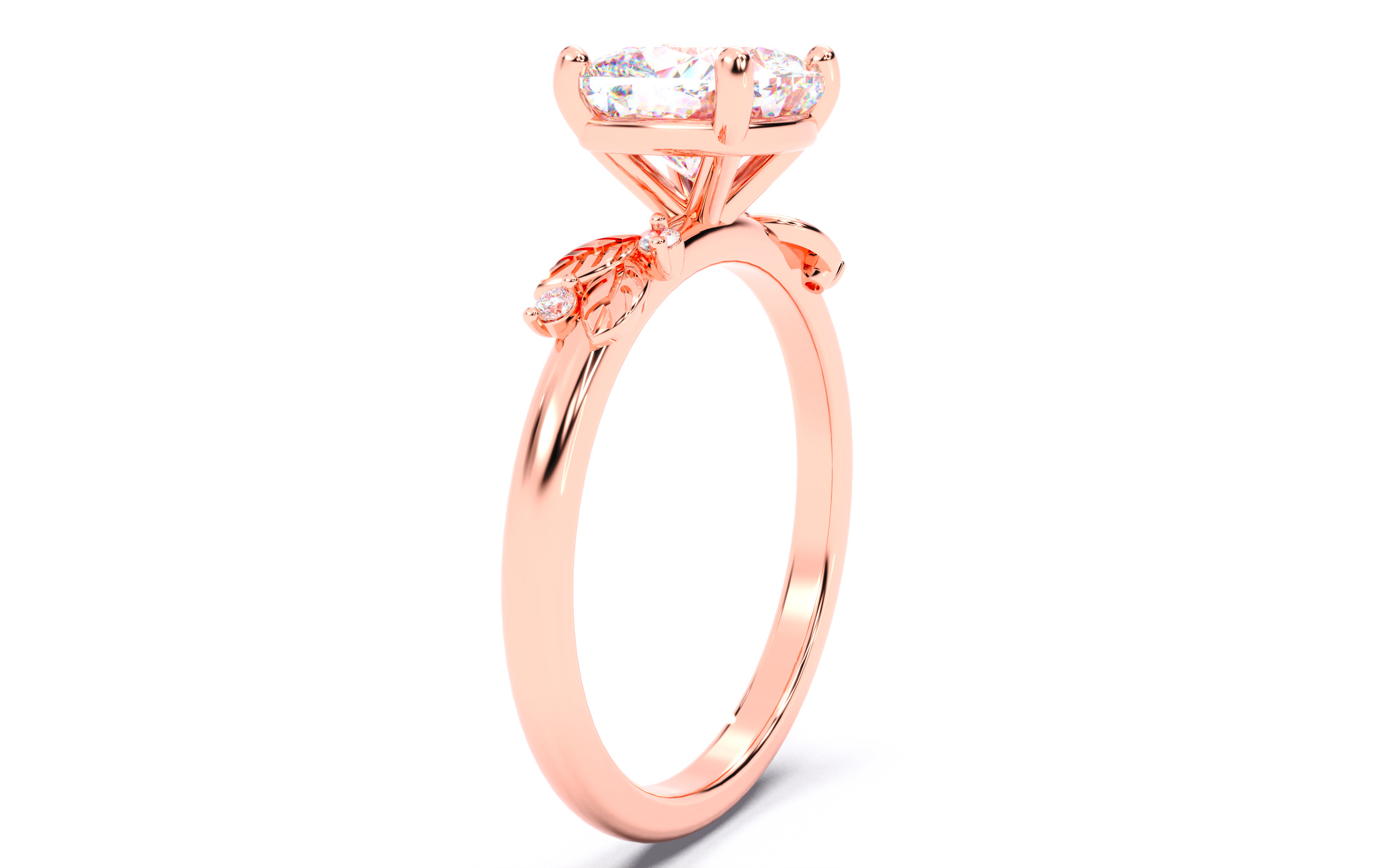 Cushion Diamond Solitaire Ring 3D print model 3D print model_12