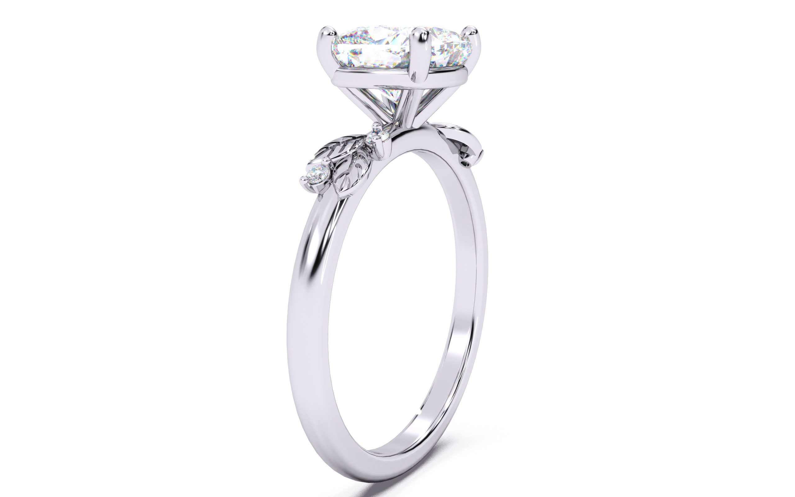 Cushion Diamond Solitaire Ring 3D print model 3D print model_16