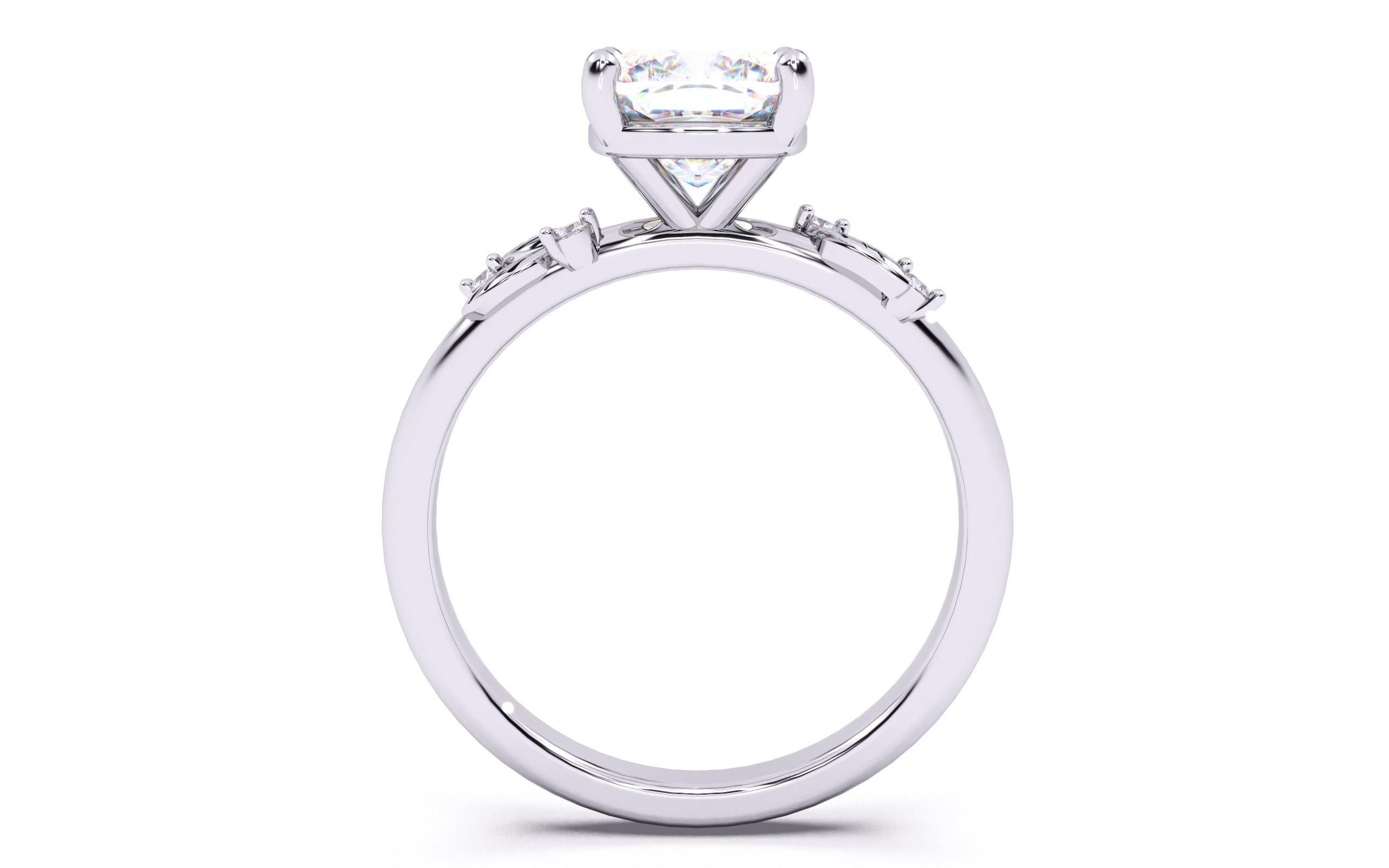 Cushion Diamond Solitaire Ring 3D print model 3D print model_24